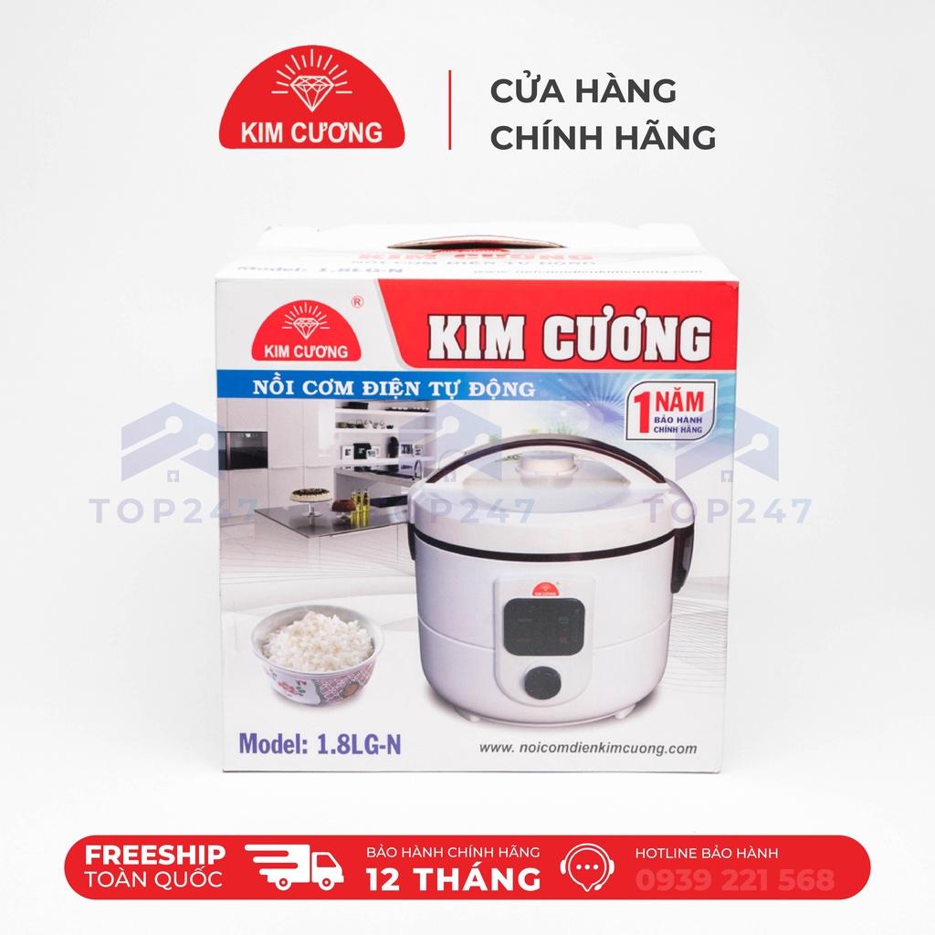 Nồi Cơm Điện Kim Cương 1.8 Lít Đa Năng Nắp Gài Chống Dính - Hàng Chính Hãng