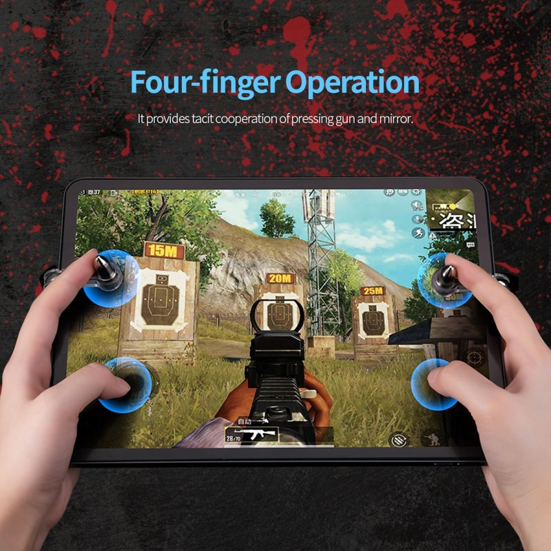 Bộ gamepad nút chơi game bắn súng hiệu Rock Shooting Game Control cho iPad và máy tính bảng thao tác cực nhạy, tương thích với các dòng game PUBG, Call Of Duty, Haflife, .... - hàng nhập khẩu