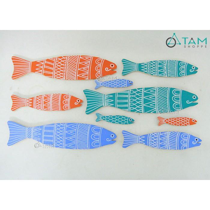 Cá gỗ trang trí Handmade phong cách biển