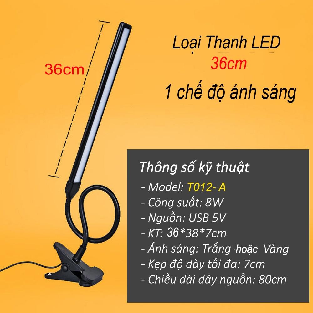 Đèn học và làm việc Kẹp bàn LED 8W, Tích hợp đèn ngủ đầu giường - T012