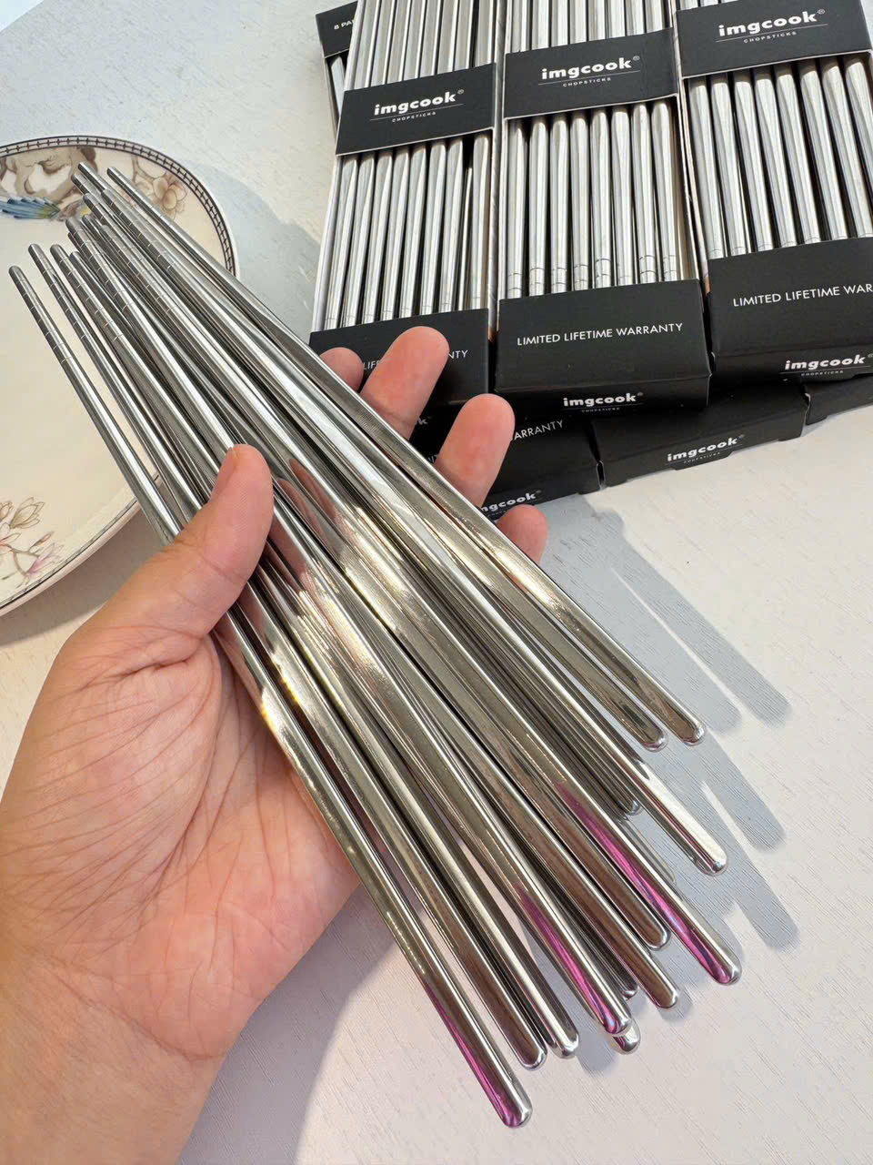 Đũa Inox Imgcook Cao Cấp 304 Chống Trượt – Đũa Ăn Gia Đình An Toàn, Bền Đẹp, Dễ Vệ Sinh- Hàng Chính Hãng MINIIN