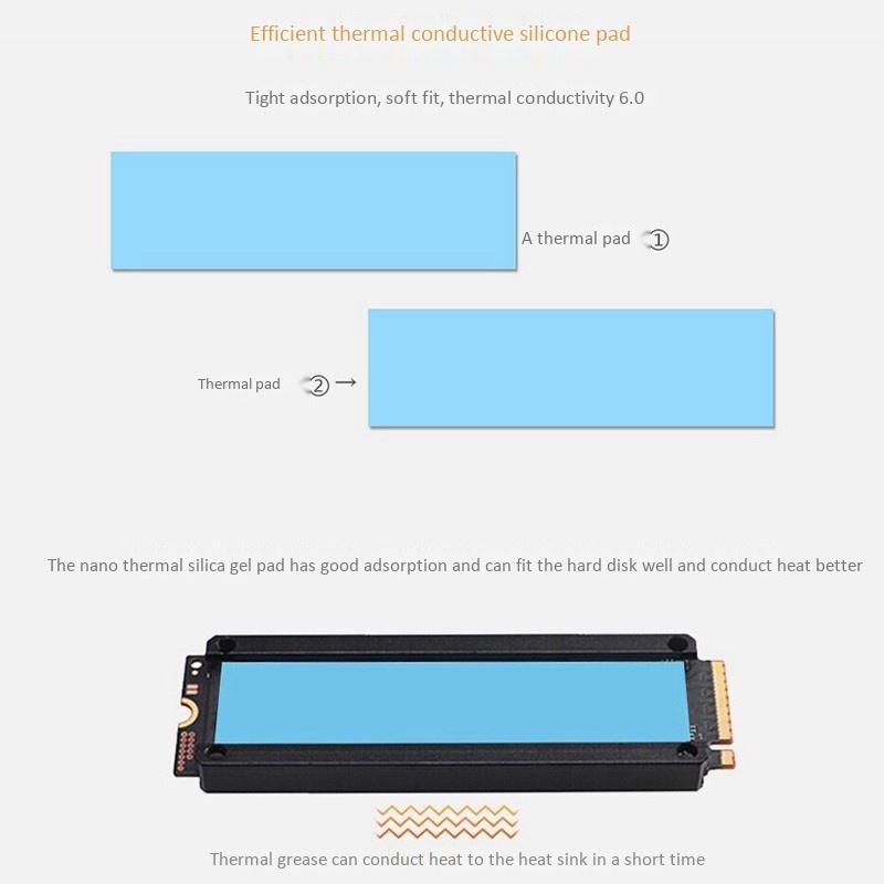 Bộ tản nhiệt ổ cứng M2 SSD 2280 NVME SSD màu đen