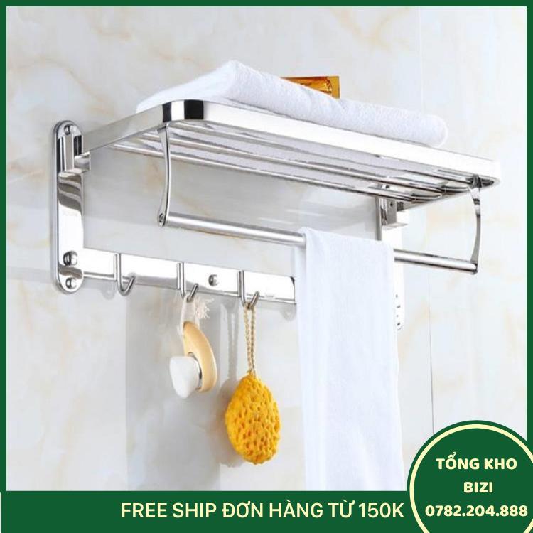 Giá Vắt Khăn Nhà Tắm Inox 304 Cao Cấp Sáng Bóng - Giá Vắt Khăn 2 Tầng Tiện Lợi - Free Ship Toàn Quốc