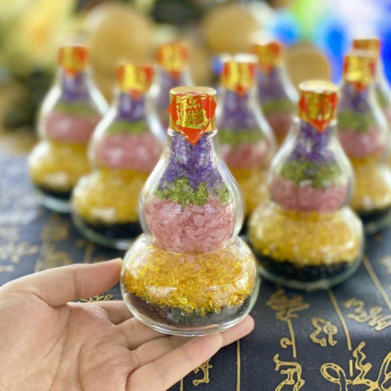 Hồ Lô Đá Vụn Thach Anh Ngũ Sắc - Cao 11cm & 14cm