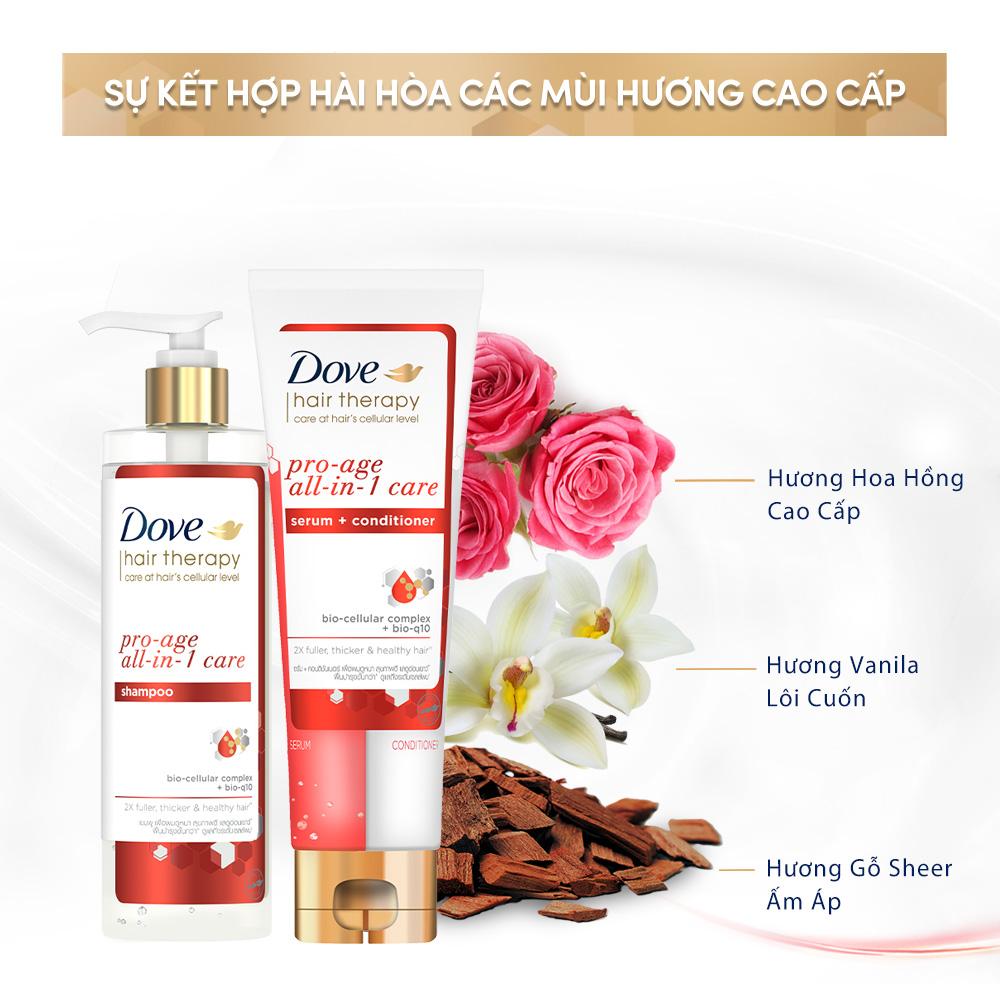 Dầu Gội Dove Ngăn Ngừa Lão Hóa Tóc Pro-Age All-in-1 Care Shampoo 380ml