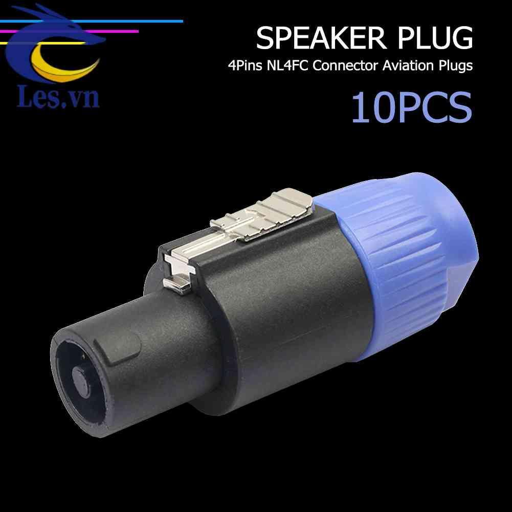 Set 10 Đầu Nối Dây Cáp Âm Thanh 4 Cực 4 Chấu NL4FC