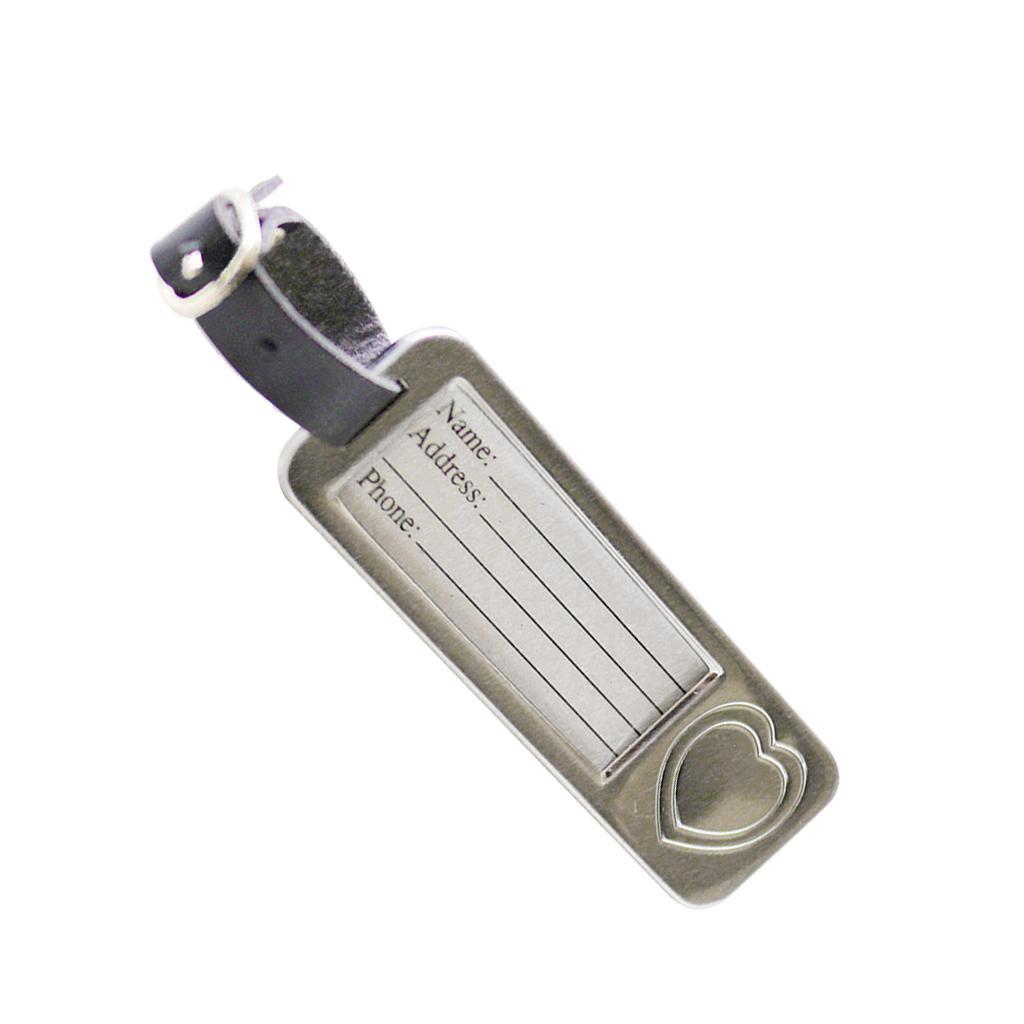 Silver Metal Love Heart Luggage Tag Wedding Bomboniere Party Gift Favors