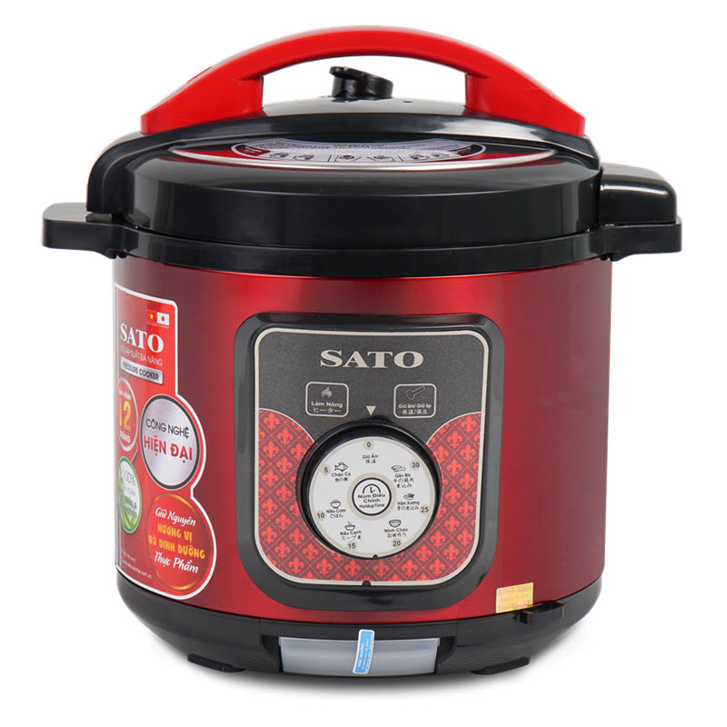 Nồi áp suất đa năng SatoAlpha 6AS029 6.0L - Nồi áp suất đa chức năng : nấu cơm, nấu cháo, hầm gân, ninh, súp, hấp, giữ ấm ... Dung tích : 6.0 lít phù hợp gia đình 4 - 6 người - Miễn phí vận chuyển toàn quốc - Hàng chính hãng