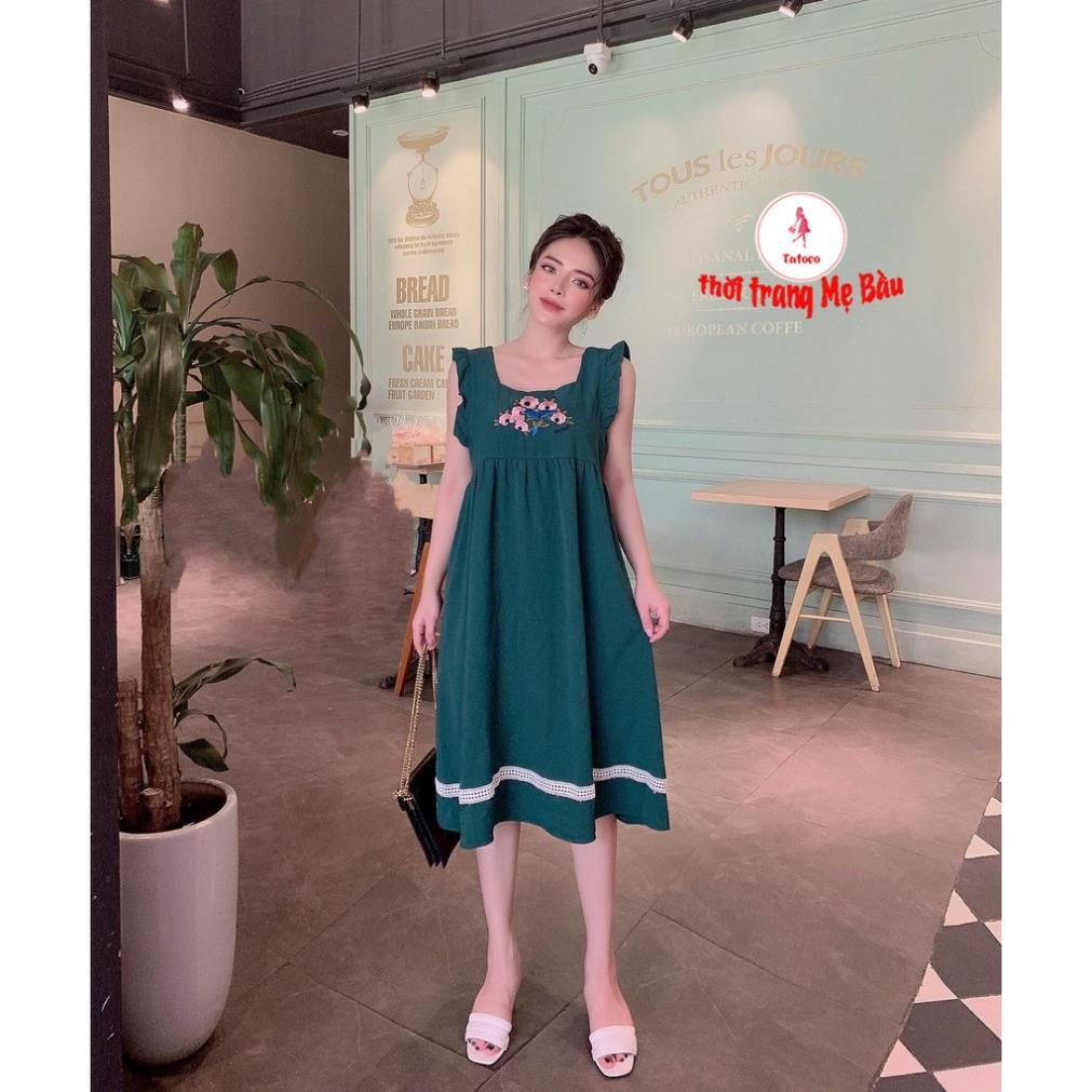 Váy bầu ba lỗ mùa hè hoa ngực .New 5 màu 45 -75kg