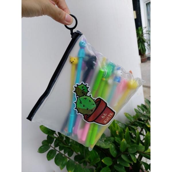 Combo 10/20 cây bút gel mực xanh, tím cute siêu dễ thuơng dành cho bé học sinh tiểu học,sinh viên,nhân viên văn phòng.