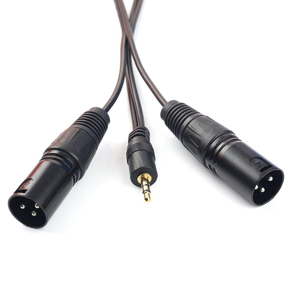 3.5mm  1/8" Stereo male to Dual XLR Male Adapter Cable 1.5m