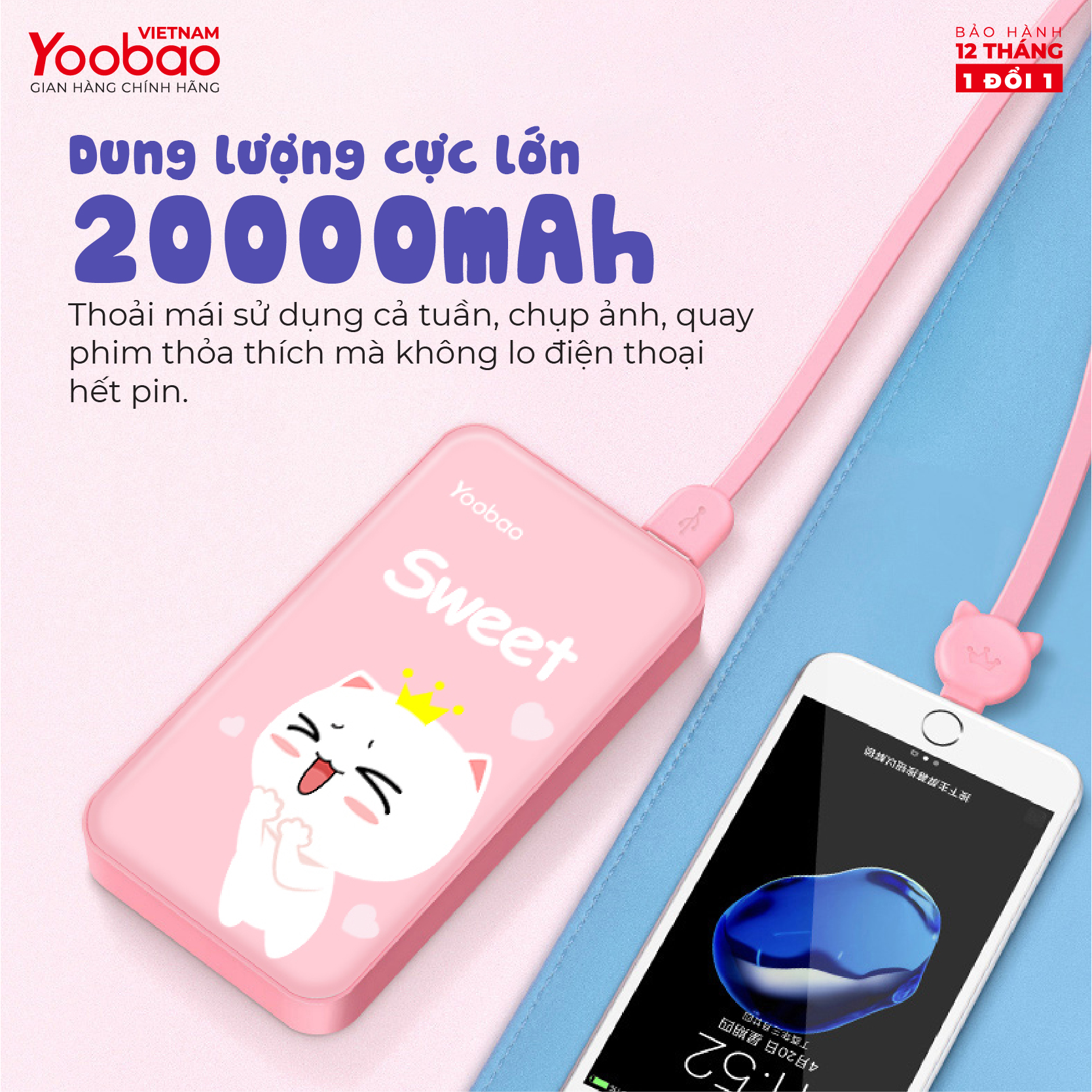 Sạc dự phòng YOOBAO S8Plus dung lượng 20000mAh chính hãng