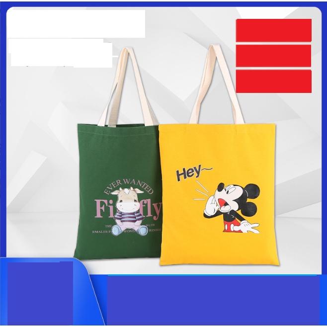 Túi vải in họa tiết hoạt hình Trương Gia cầm tay tiện lợi đeo vai