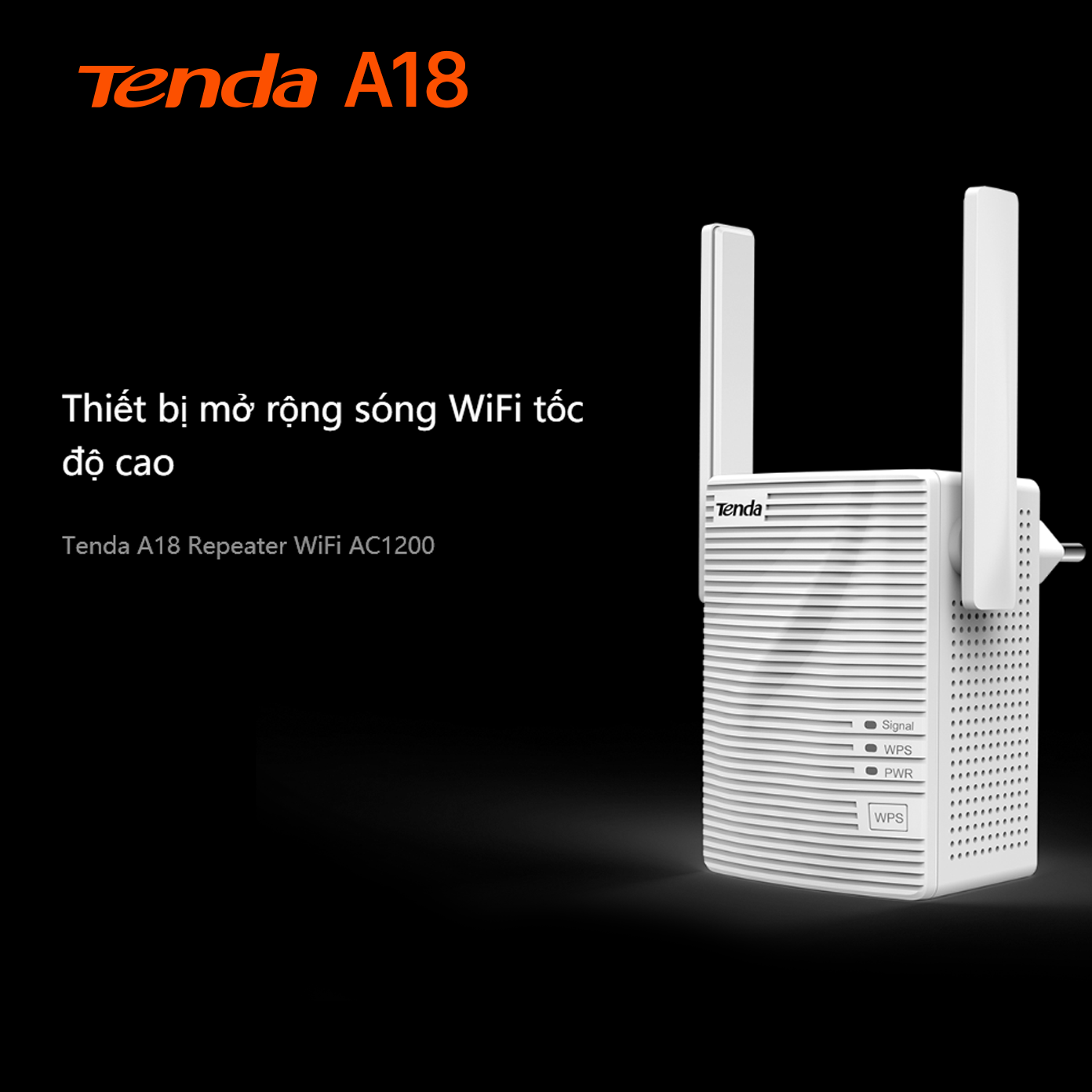 Tenda Bộ kích sóng Wifi A18 Chuẩn AC 1200Mbps - Hàng Chính Hãng