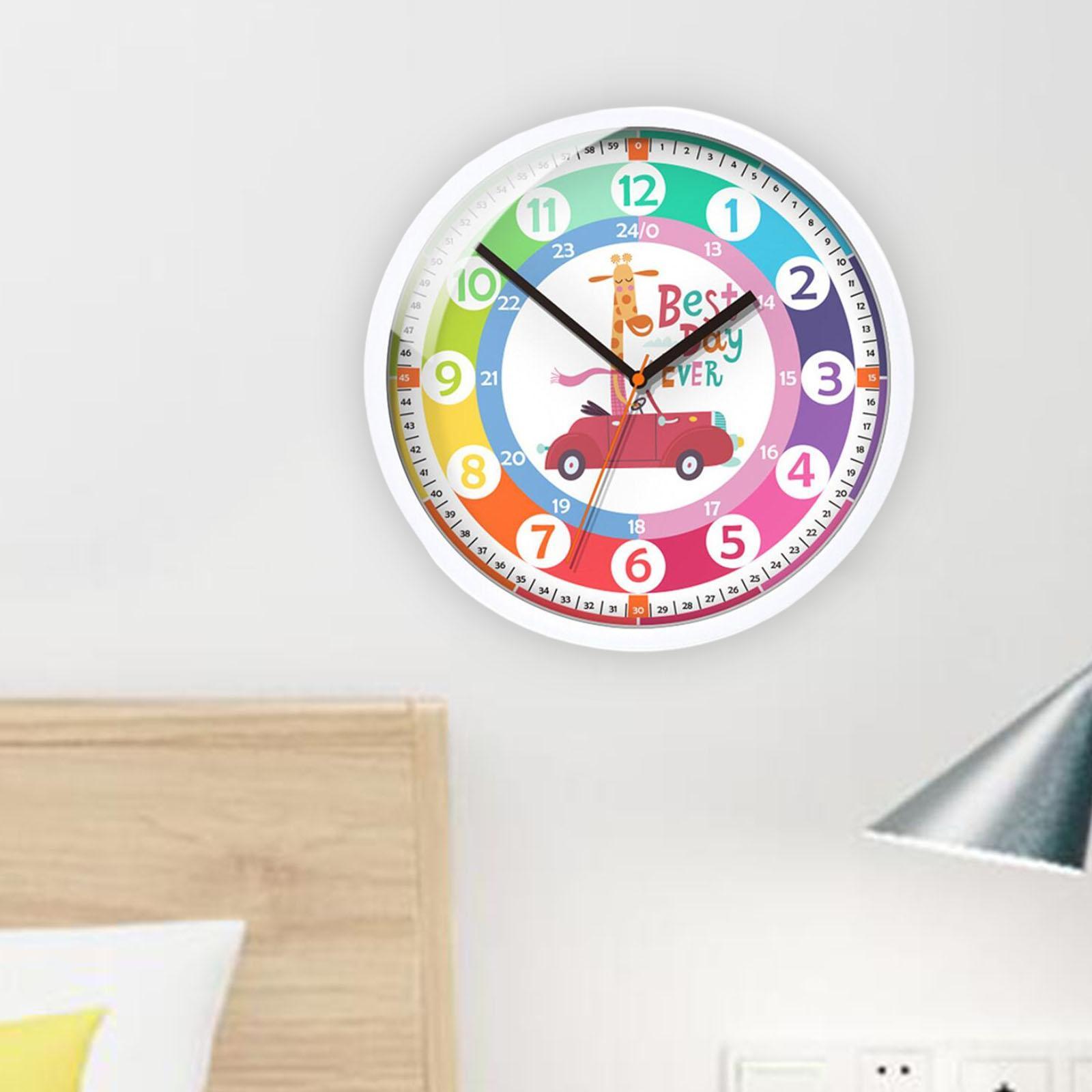 10" Analog Clock for Kids Teaching Clock Silent for Kids School Home Teachers Living Room