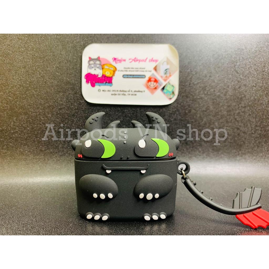 Bao Case Ốp dành cho Airpods 3 rồng sún răng đen siêu cool silicon cao cấp