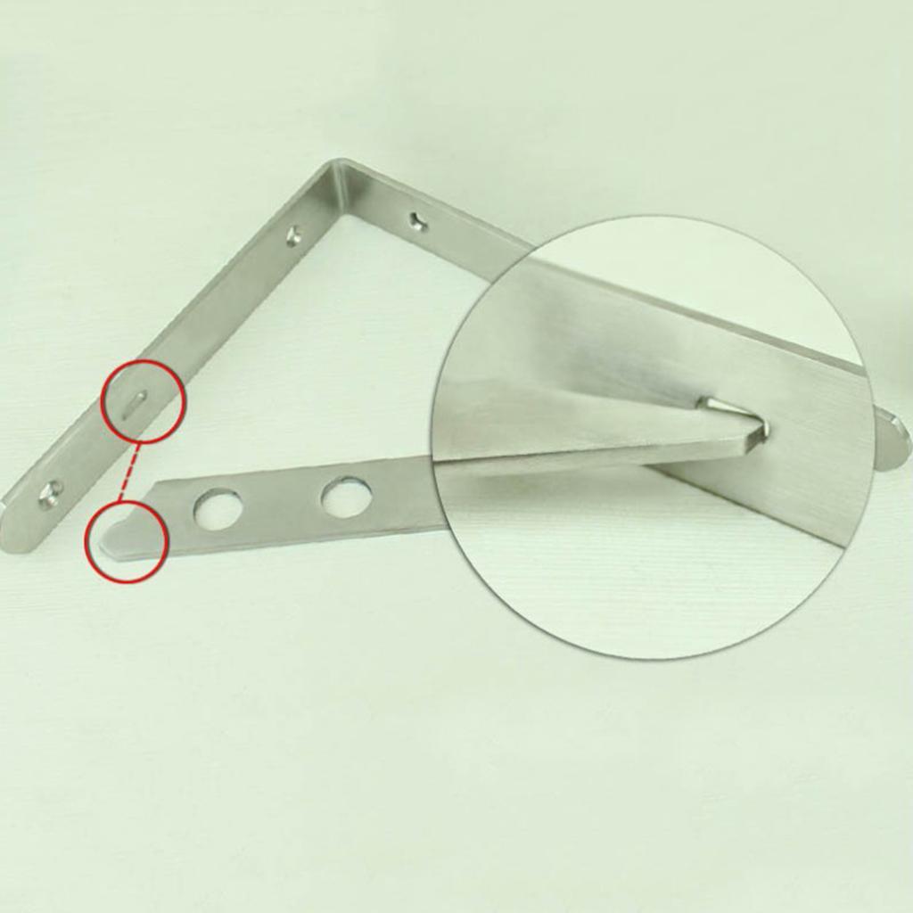 1 Pair Stainless  Shaped Wall Shelf Bracket Rack Support
