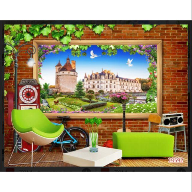 Tranh dán quán cafe trà sữa trà chanh 3D