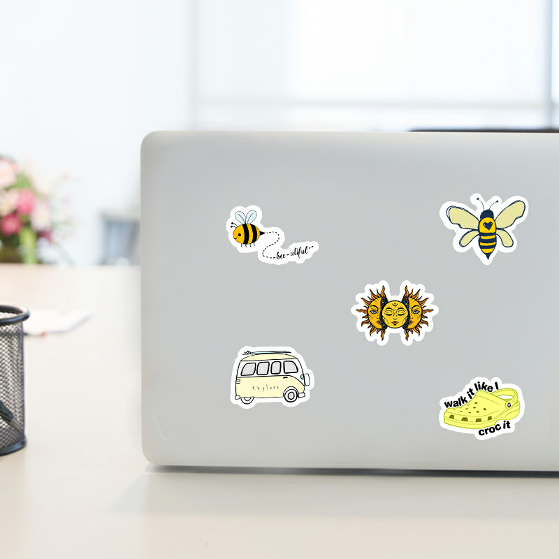 Sticker tone vàng yellow decal dán laptop , điện thoại hình dán trang trí
