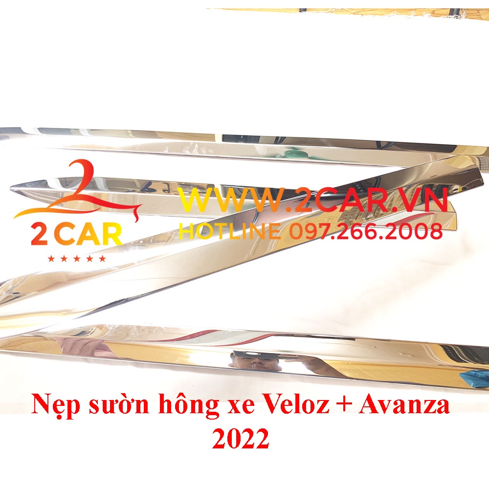 Nẹp sườn hông xe Toyota Veloz, Toyota Avanza 2022 2023 mạ crom cao cấp