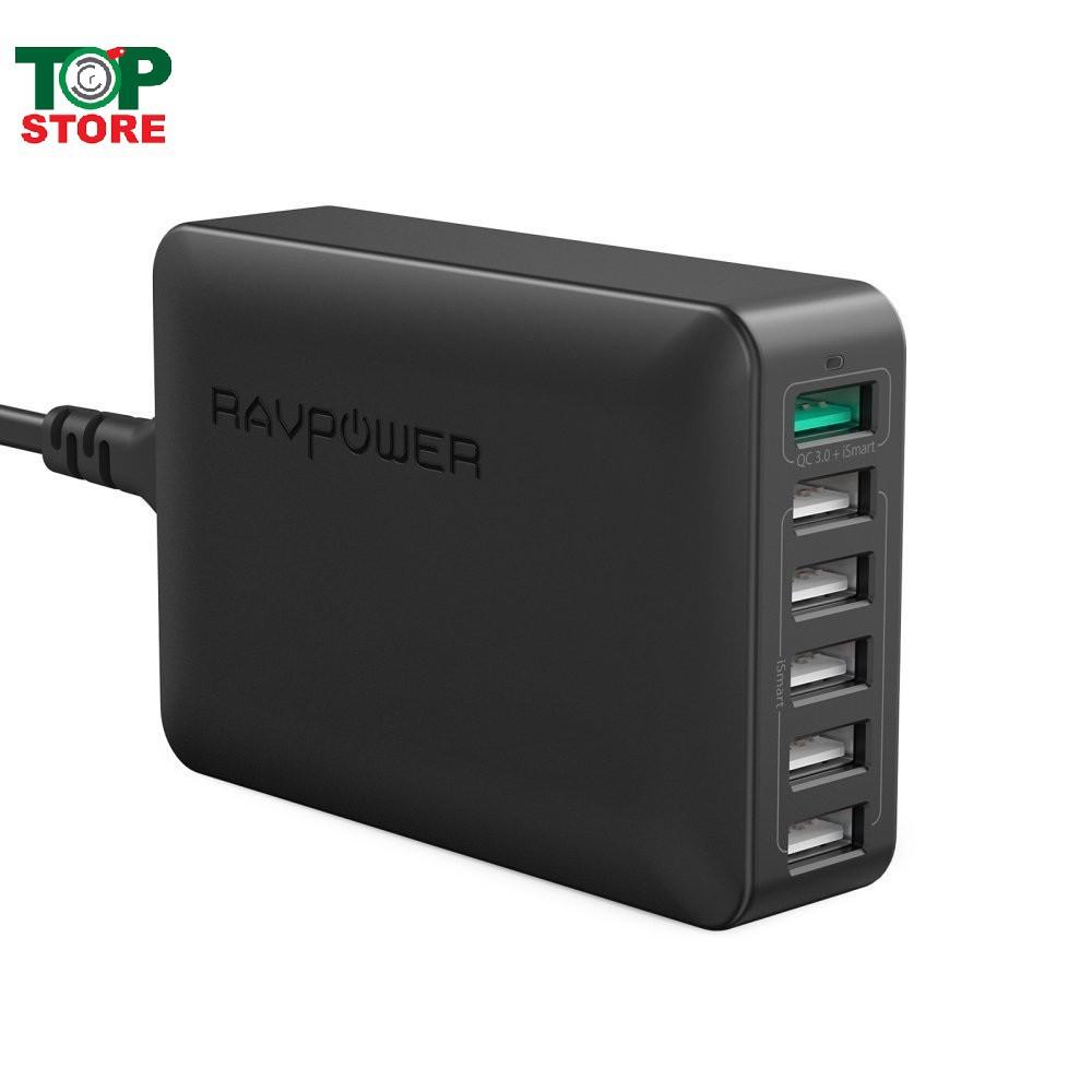 Sạc RAVPower RP-PC029, 6 cổng USB, 60W, Chính hãng