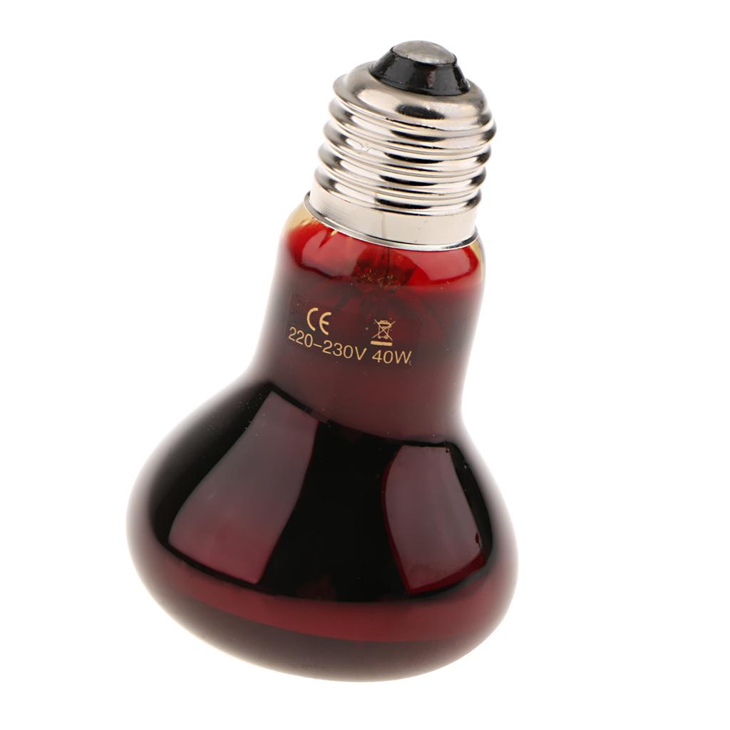 Reptile Tortoise Amphibian Nightlight Infrared Light E27 Base Heat Lamp
