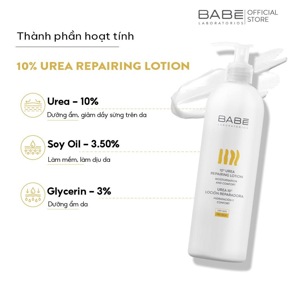 Sữa dưỡng thể phục hồi cấp ẩm cho da tổn thương Babe 10% Urea Repairing Lotion