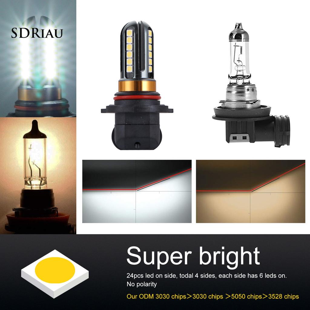 2 Đèn Pha 9005 9006 360 Độ Siêu Sáng Cho Xe Hơi