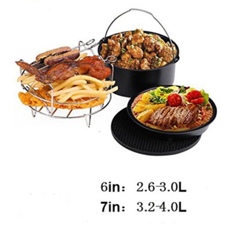 5 Cái/bộ Của 7in 6in Nồi Chiên Không Dầu Air Fryer Phụ Kiện Thích Hợp Cho Tất Cả Các Airfryer Chất Lượng Cao Fryer 3.5-5.8QT Bếp Pizza vỉ Nướng