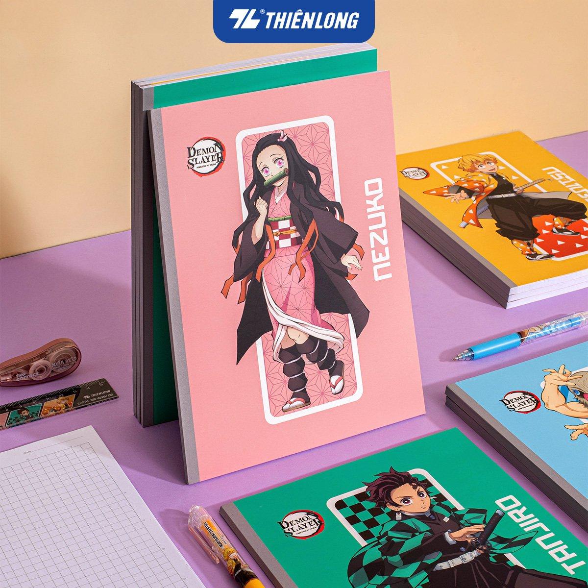 Combo 5/10 Tập vở Thiên Long 80/120 trang kẻ caro 6mm 70gsm - dành cho học sinh, sinh viên - Phiên bản Demon Slayer