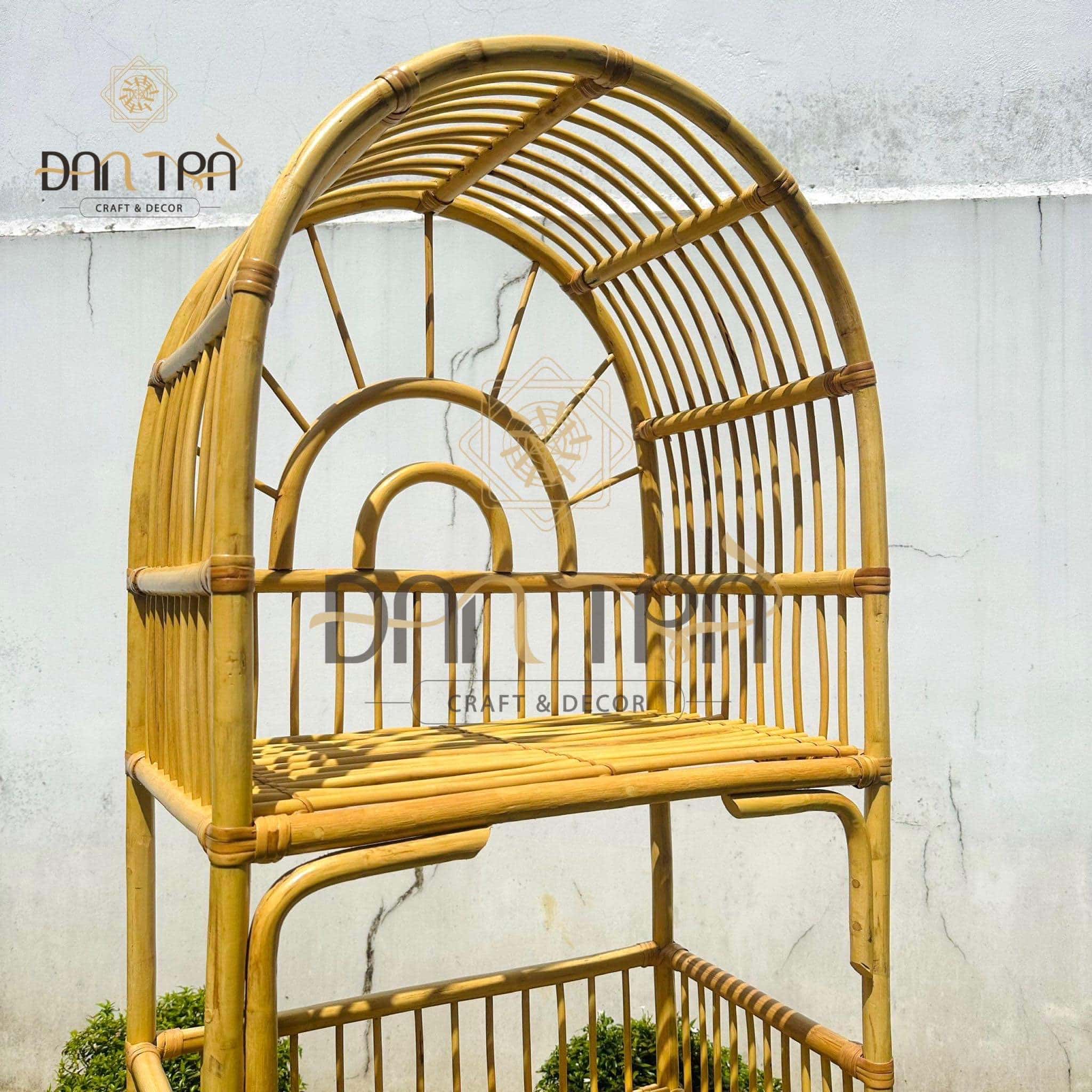Kệ Mây Vòm Size 1m6 -Kệ Mây Decor Phòng- Kệ Mây Tia Nắng Đan Trà- Nội Thất Mây Tre Đan- Đồ Trang trí Bằng Mây Tre
