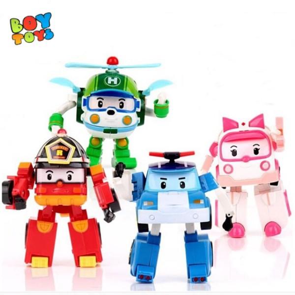 Hộp đồ chơi biệt đội 4 xe Robocar Poli biến hình 2 trong 1