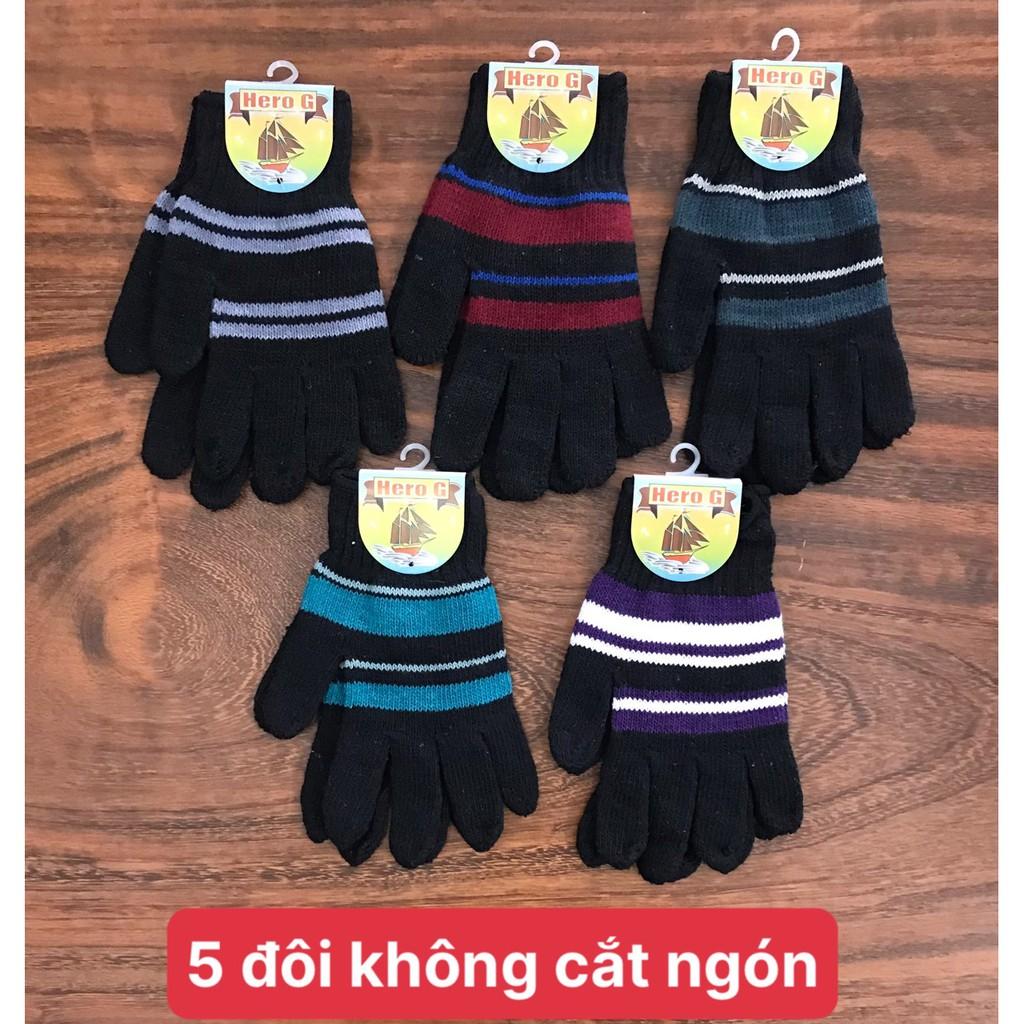 Combo 5 và 10 đôi găng tay len nam , không cắt ngón , cắt 2 ngón , cắt 5 ngón , thương hiệu CÔNG TY MỸ BẢO , ảnh thật