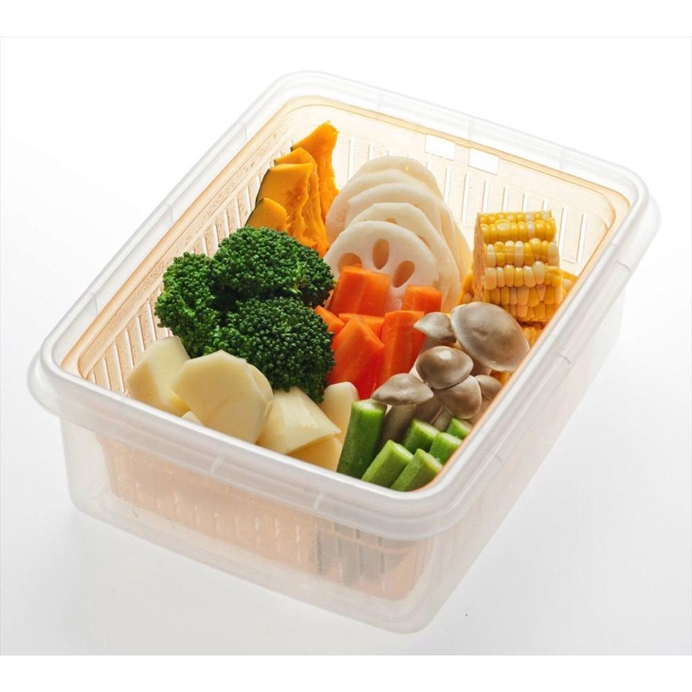 Hộp đựng thực phẩm 2 lớp 5L Kiyohara Nhật Bản nhựa dẻo cao cấp dùng lò vi sóng và tủ đông lạnh