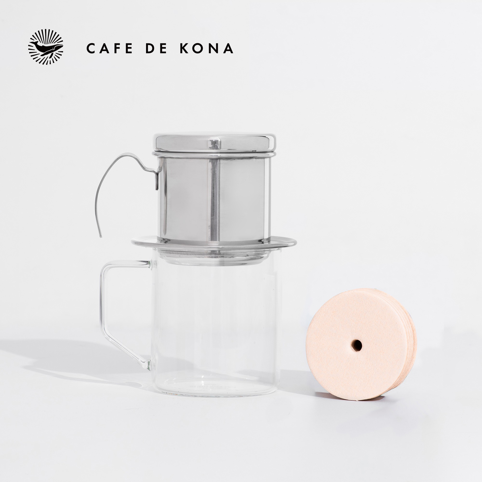 Bộ combo pha phin truyền thống inox 304 CAFE DE KONA