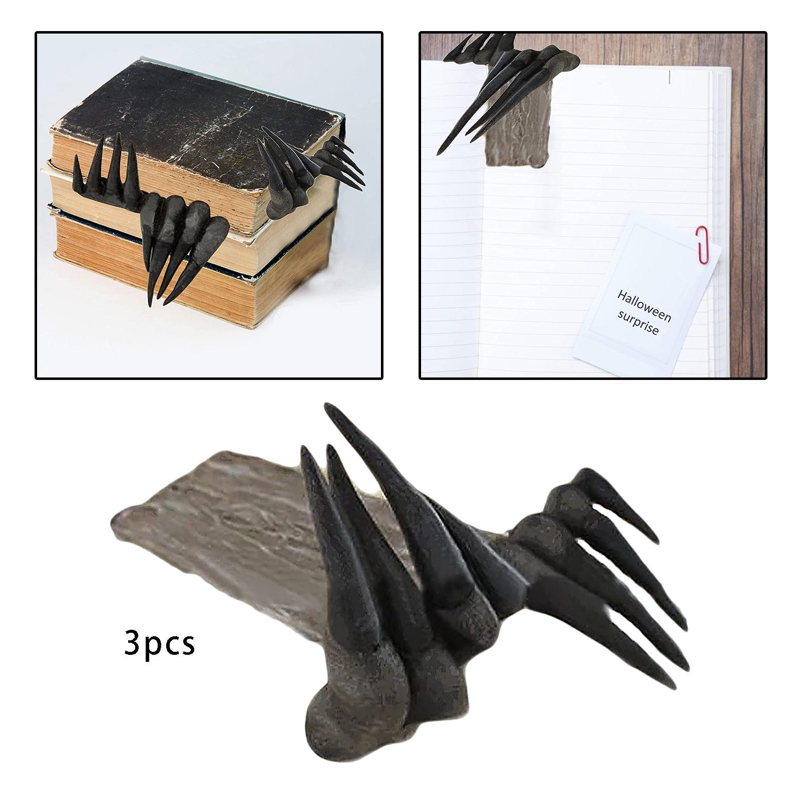 3pcs 3D Devil's Hand Bookmark Statue Stationery Gift Bookshelf Ornaments