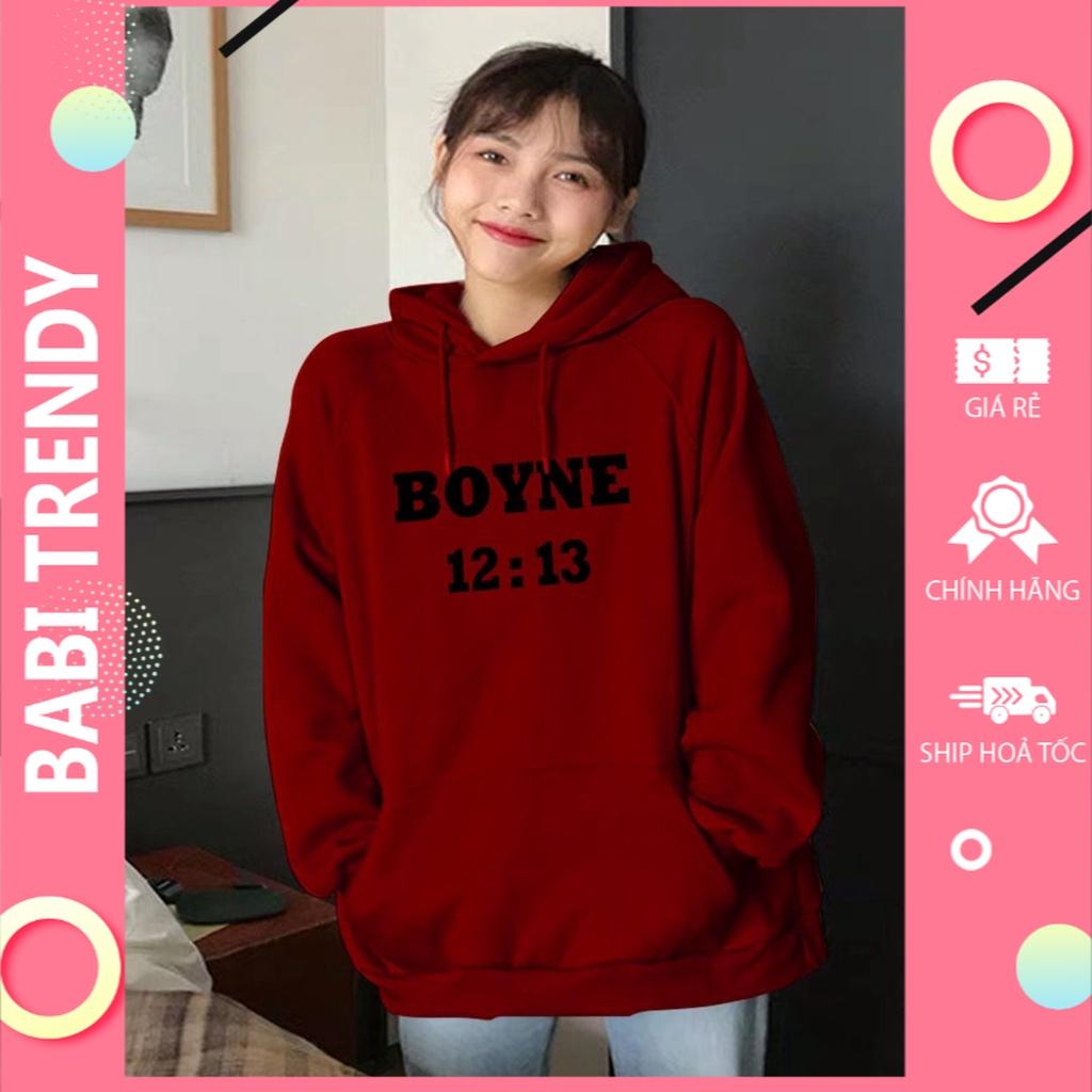 Áo hoodie nam nữ áo khoác Boyne unisex nỉ phong cách ovesize siêu đẹp Form Rộng – ST17 - babitrendy