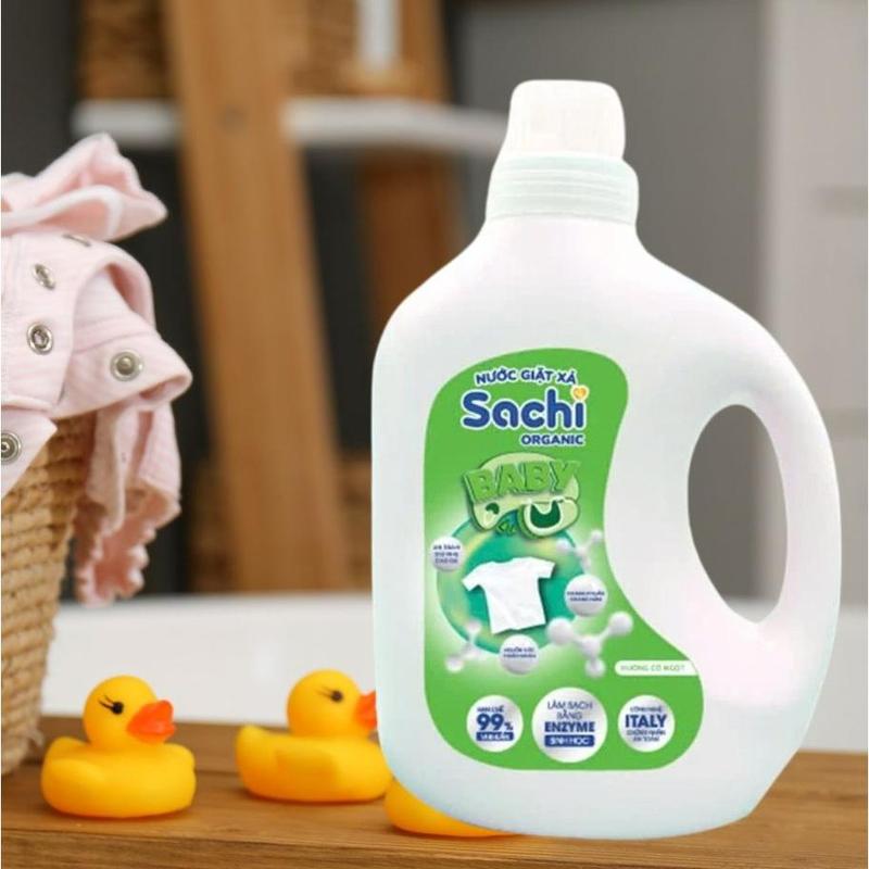 Nước giặt xả Sachi Organic dịu nhẹ cho làn da bé chai 280g và 2kg