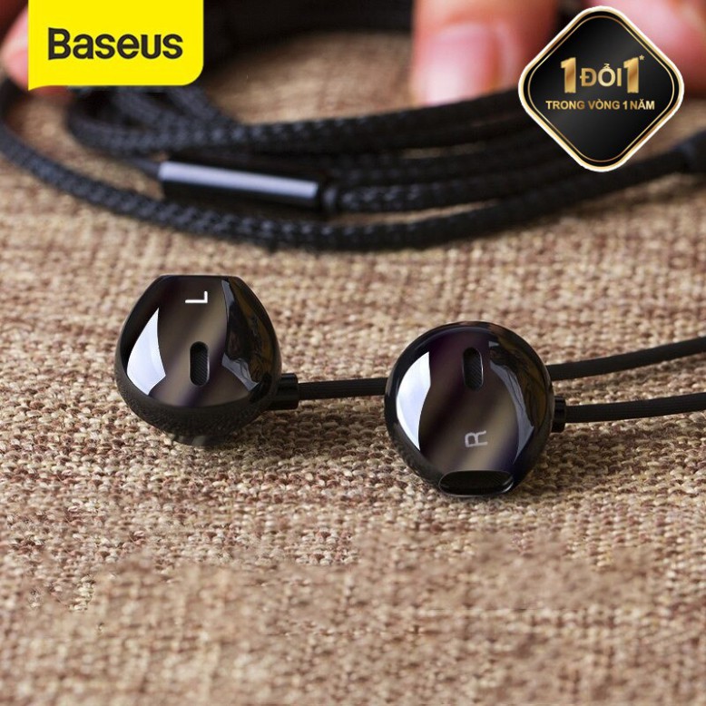 Tai Nghe Có Dây Mic Bass Âm Thanh Jack 3.5Mm Cho Điện Thoại Samsung Xiaomi - Hàng Chính Hãng Baseus