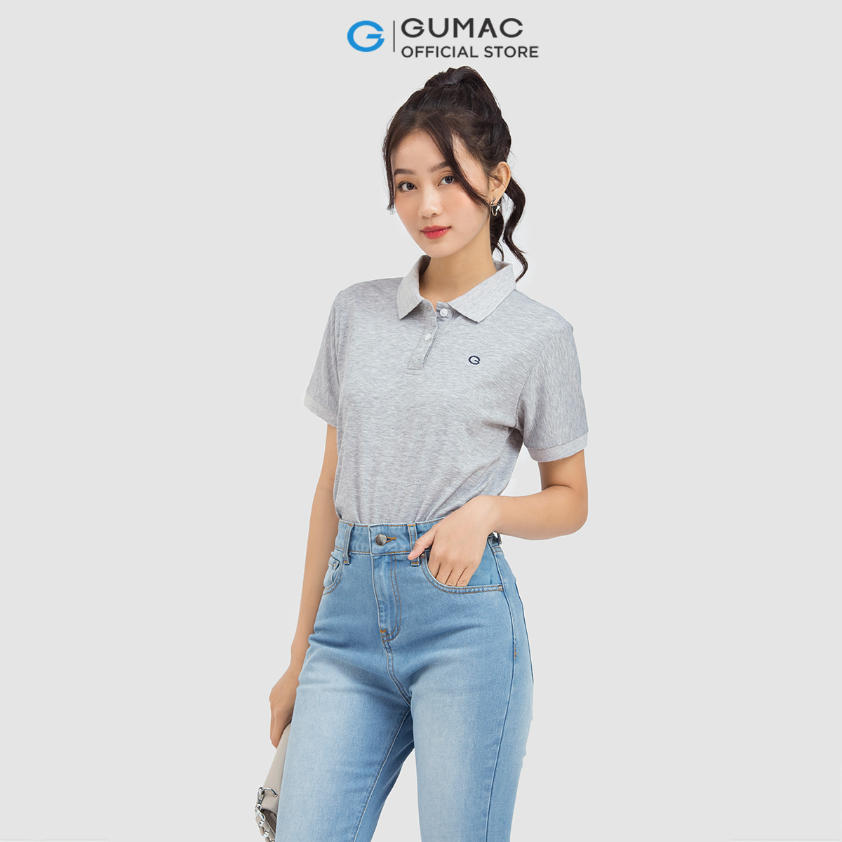 Áo thun polo nữ GUMAC ATC06014 thêu chữ G