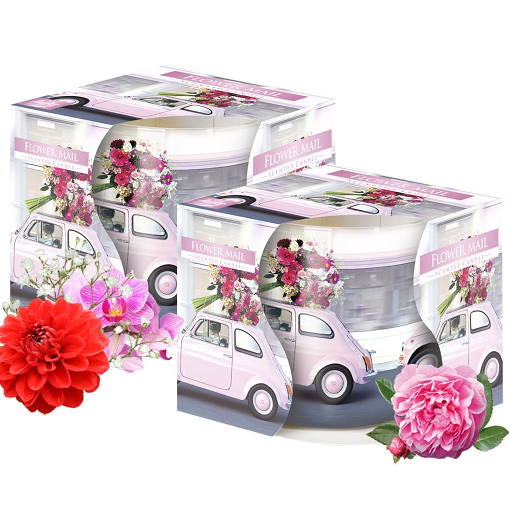 Combo 2 ly nến thơm Bispol nhập khẩu Châu Âu Flower Mail 100g - lan, hồng, thược dược