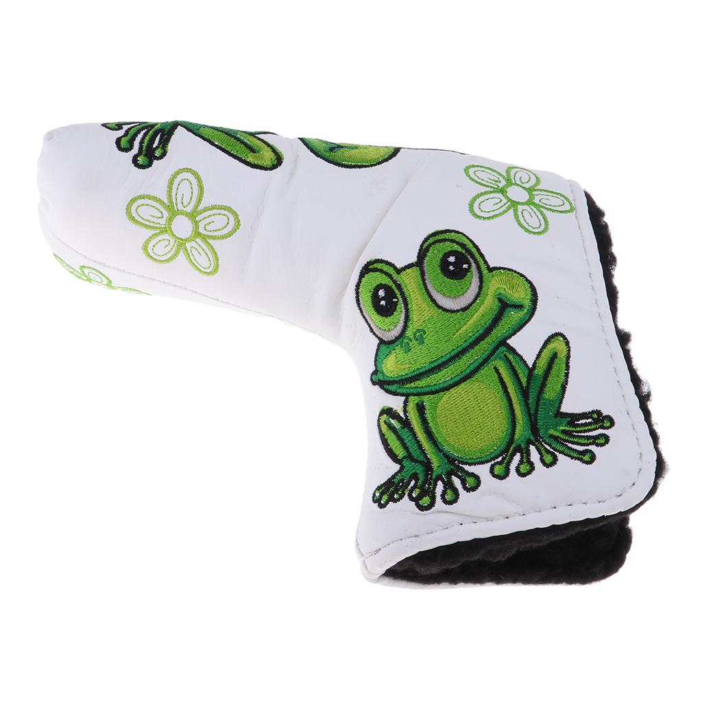 Golf Putter Cover Frog Pattern  Center Putter PU Head Protector