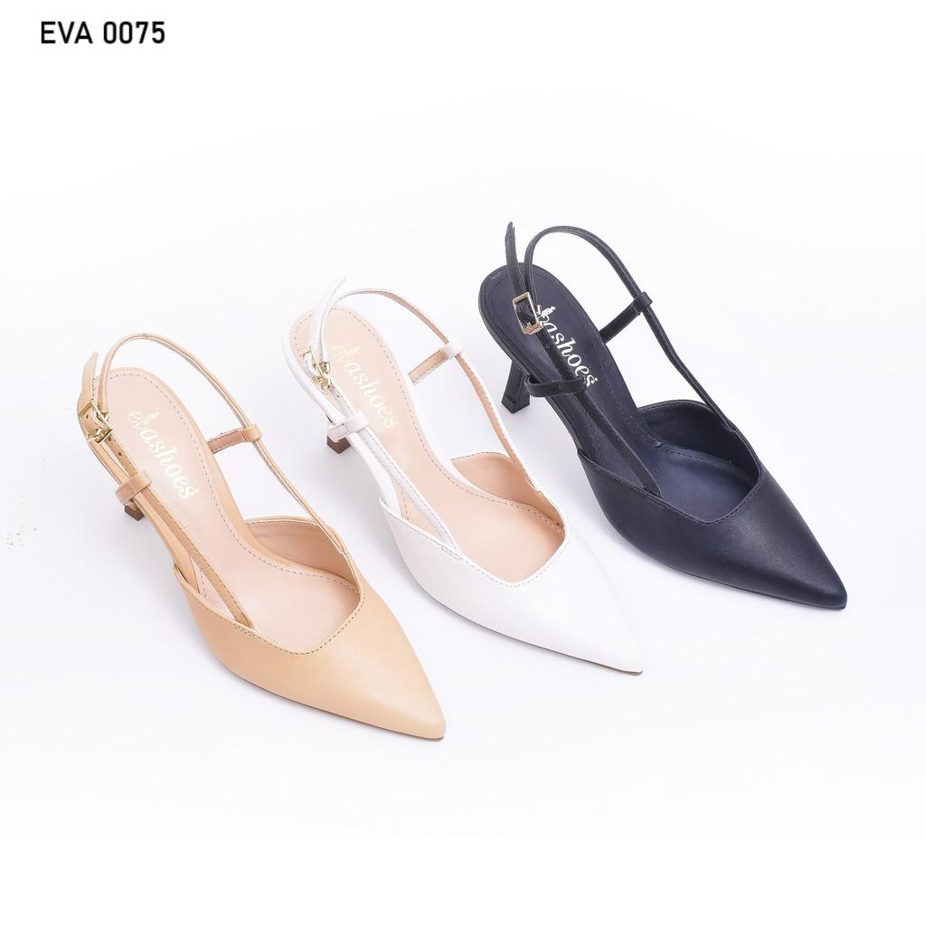 Giày hở gót đế nhọn mũi nhọn da cao cấp 5cm Evashoes EVA0075