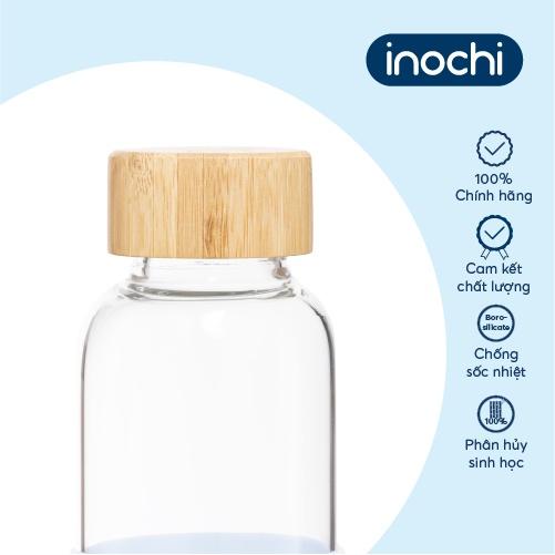 Bình nước thuỷ tinh bọc silicon Inochi - Nikko 550 ml