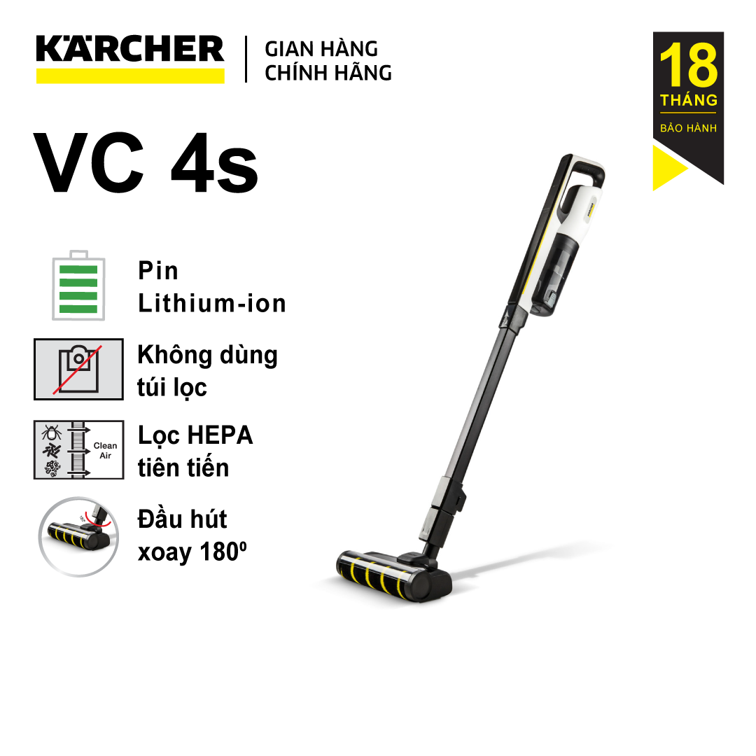 Máy Hút Bụi Cầm Tay Karcher VC 4s - Hàng Chính Hãng