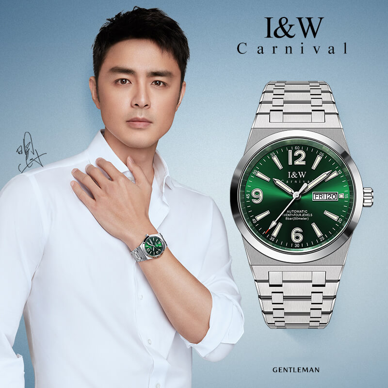 Đồng Hồ Nam I&amp;W Carnival 730G Chính Hãng Full Box Chống Nước Kính Chống Xước Dây Thép Cao Cấp BH 60T (Máy Cơ Tự Động)