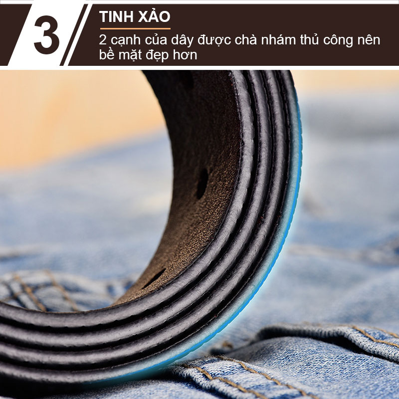 Dây nịt nam, dây thắt lưng nam da bò một lớp NIKITA-DL0102