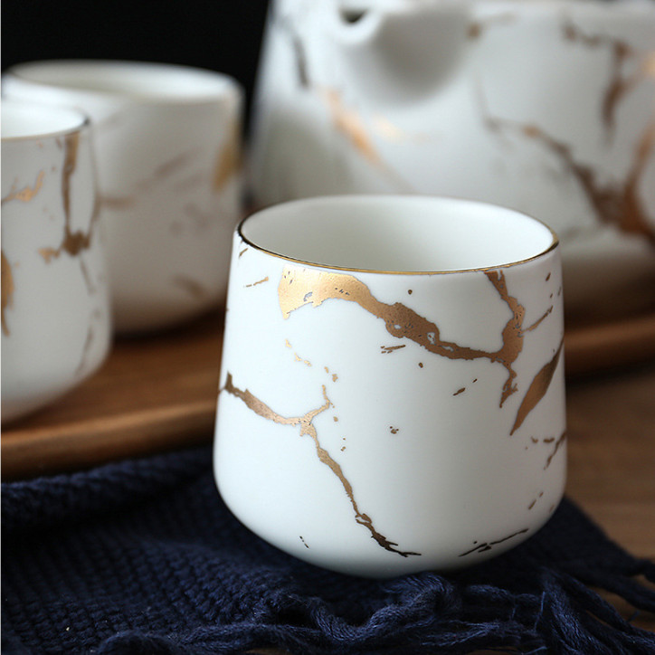 Bộ ấm trà GOLD MARBLE COASTERS