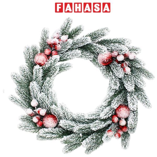 Vòng Hoa Phủ Tuyết 60 cm - Trang Trí Giáng Sinh - Chaang Chiia LP-W24-PE1-SD