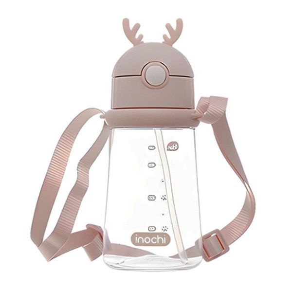 Bình nước trẻ em Goki Rudy 450ml nhựa Tritan an toàn có dây đeo ( Tặng kèm sticker) Hàng Chuẩn Nhật Bản - Chính hãng inochi